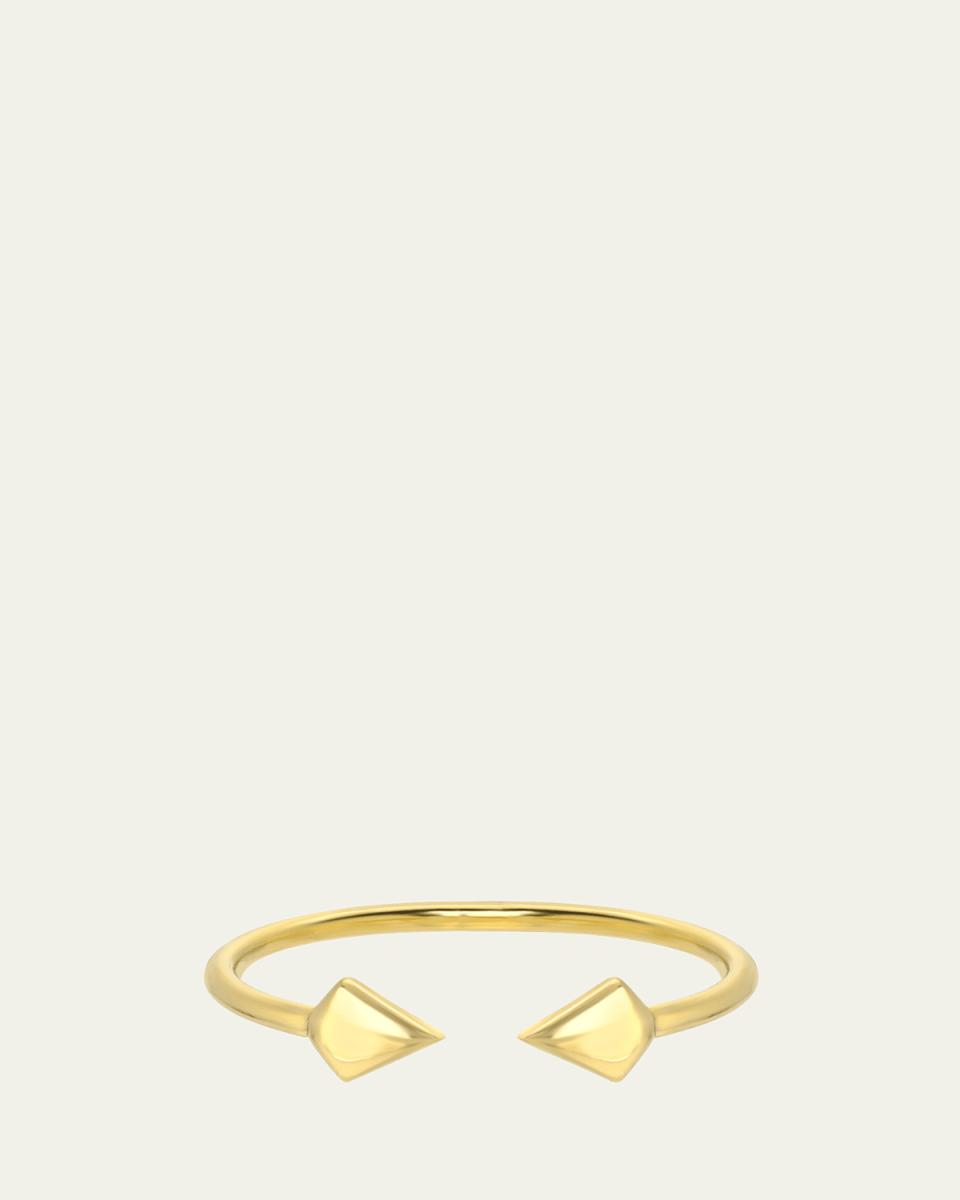 14K Gold Spike Cuff Ring, Size